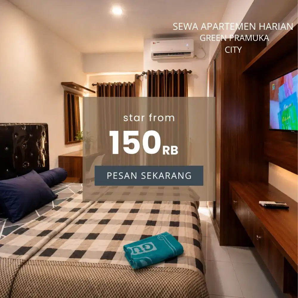 sewa apartemen harian/transit green Pramuka city Jakarta pusat