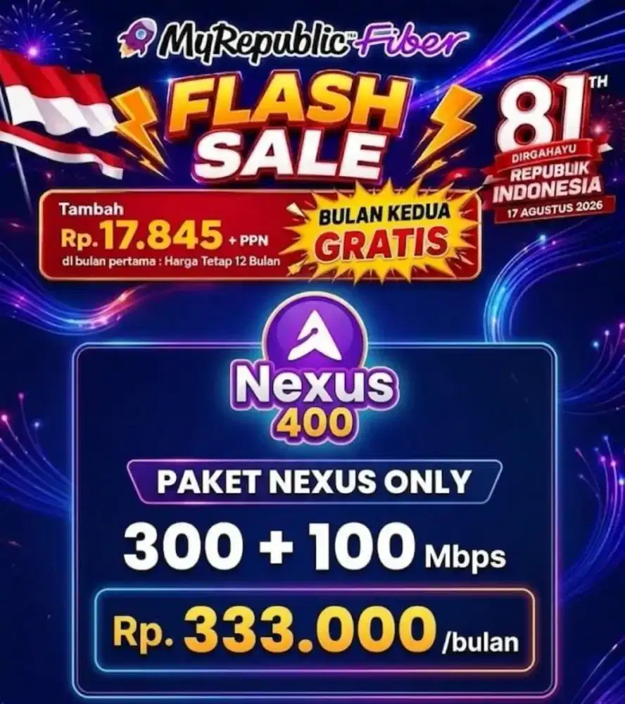 Internet wifi myRepublic unlimited flash sale promo termurah kencang