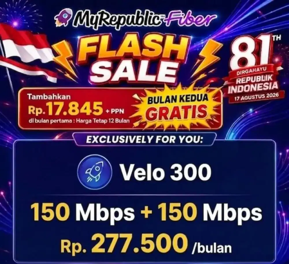 PEMBAYARAN KEDUA GRATIS INTERNET UNLIMITED PROMO FLASH SALE TERMURAH