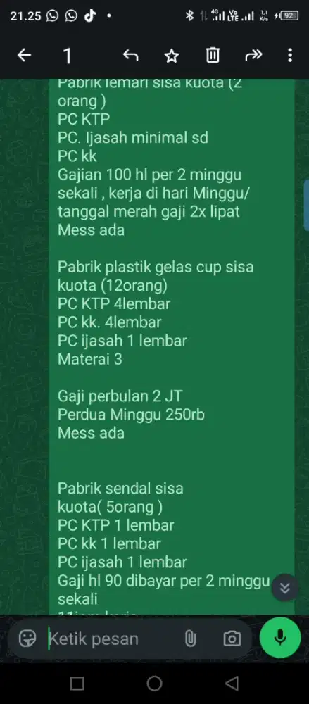 3 pabrik kuota terbatas