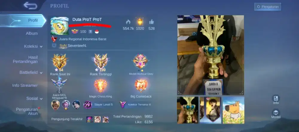 Akun ML Mobile Legend ex Immortal