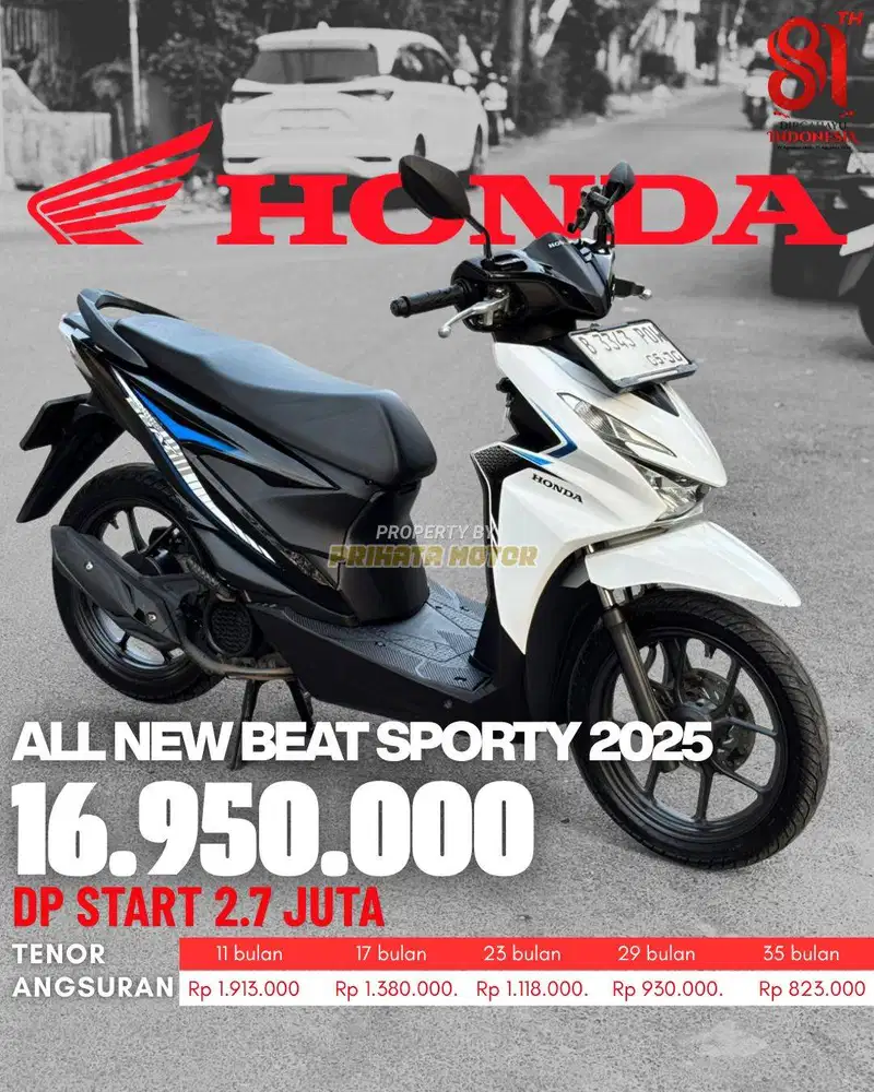 CREDIT DP MULAI 2.7 JUTA !!! HONDA ALL NEW BEAT SPORTY 2025