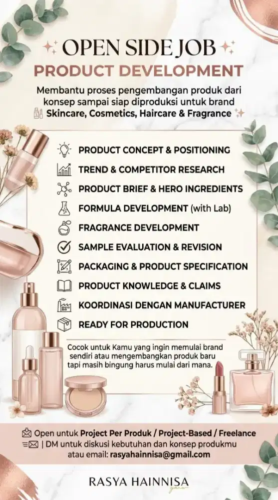 Jasa Pembuatan Produk Skincare, Kosmetik, Bodycare dan Fragrance