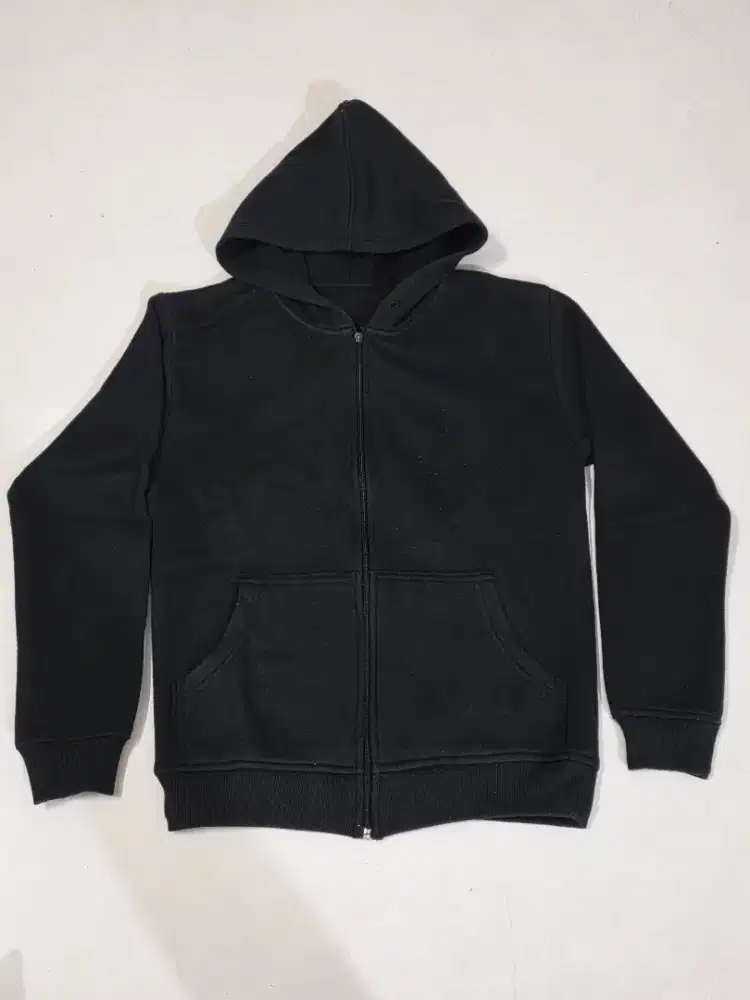 Jaket Hoodie Dark Black ukuran S