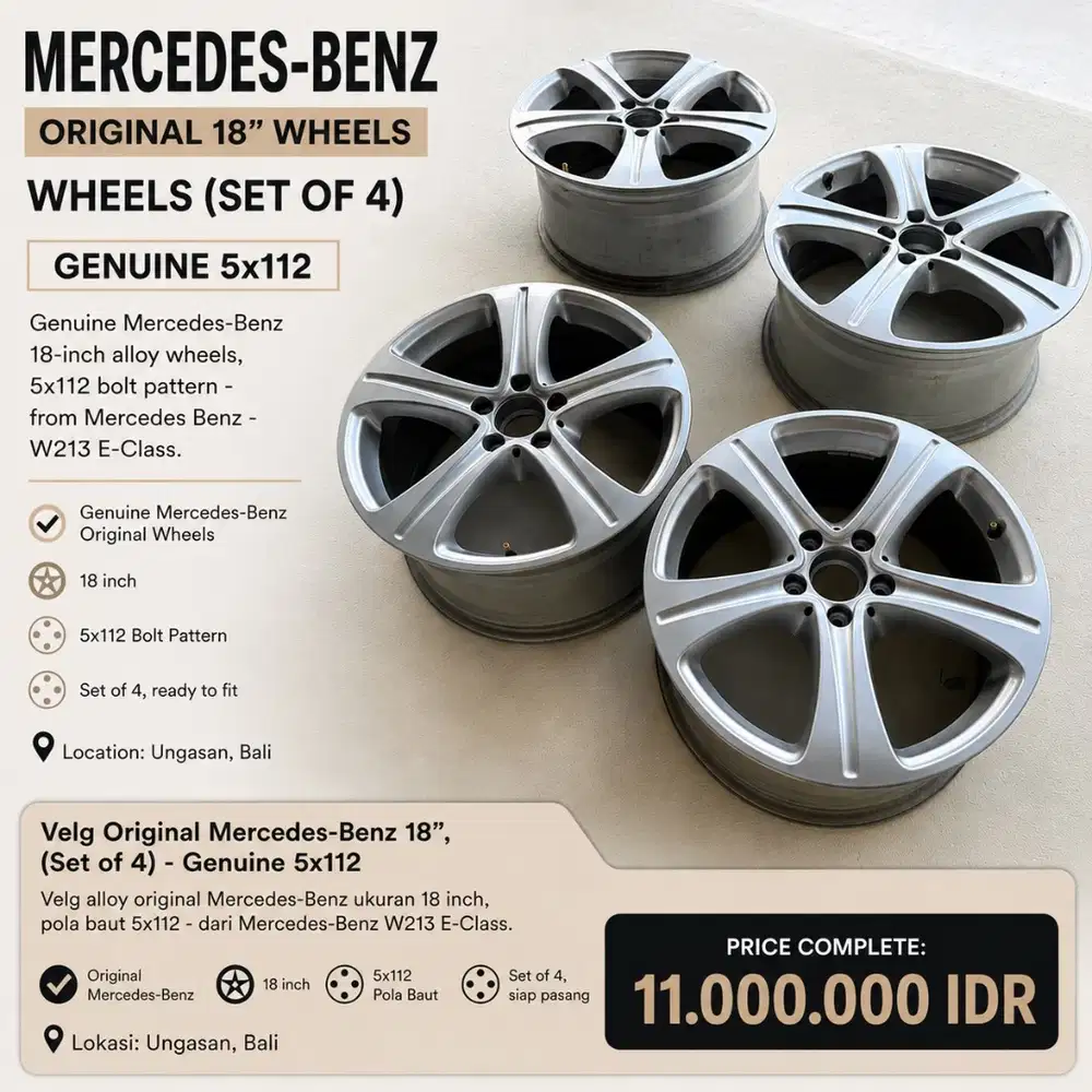 Velg OEM Mercedes Benz E Class W213, R 18, PCD 5x112