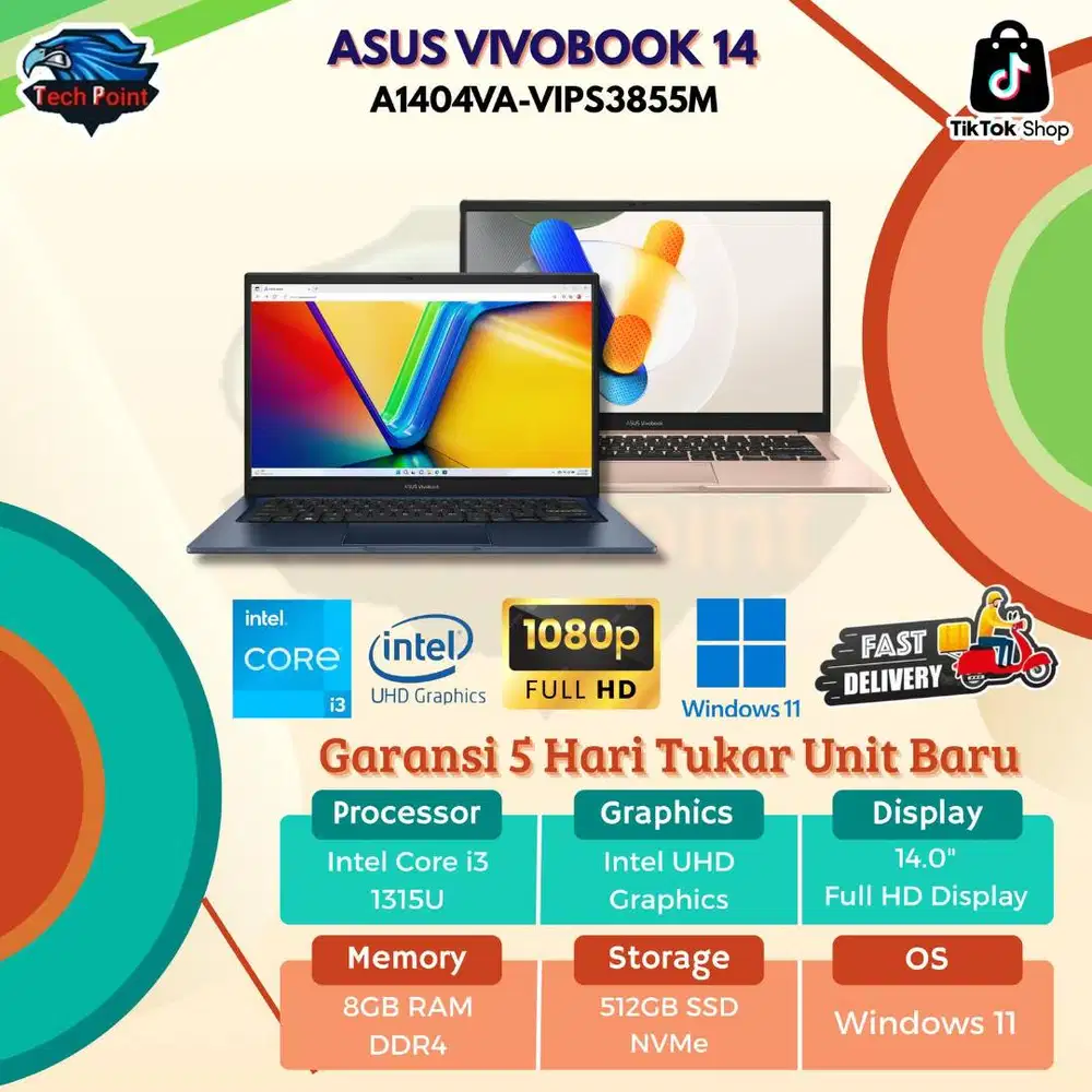 ASUS VIVOBOOK 14 A1404VA I3 1315U 8GB 512GB W11+OHS+M365B 14.0FHD VIPS