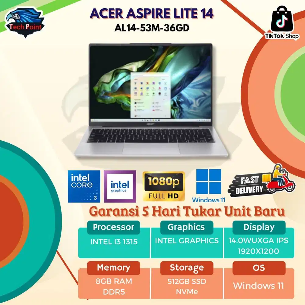 ACER ASPIRE GO 14 AG14 CORE I5 120U 8GB 512GB W11+OHS+M365B 14.0WUXGA
