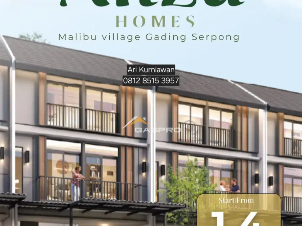 CLUSTER ANZA HOMES AT MALIBU VILLAGE TERMURAH 3LANTAI 1,4M READY PAKAI DESEMBER 2026