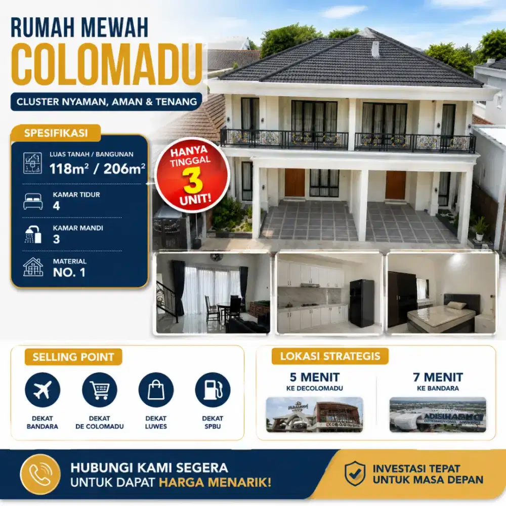 Cluster Mewah Sisa 3 unit di De Colomadu