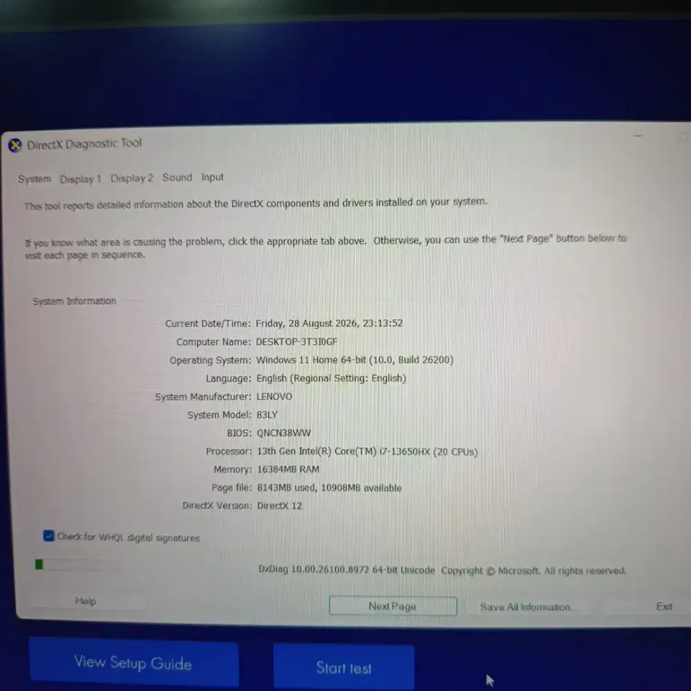 LEGION 5 15IRX10 RTX 5060 Vram 8Gb