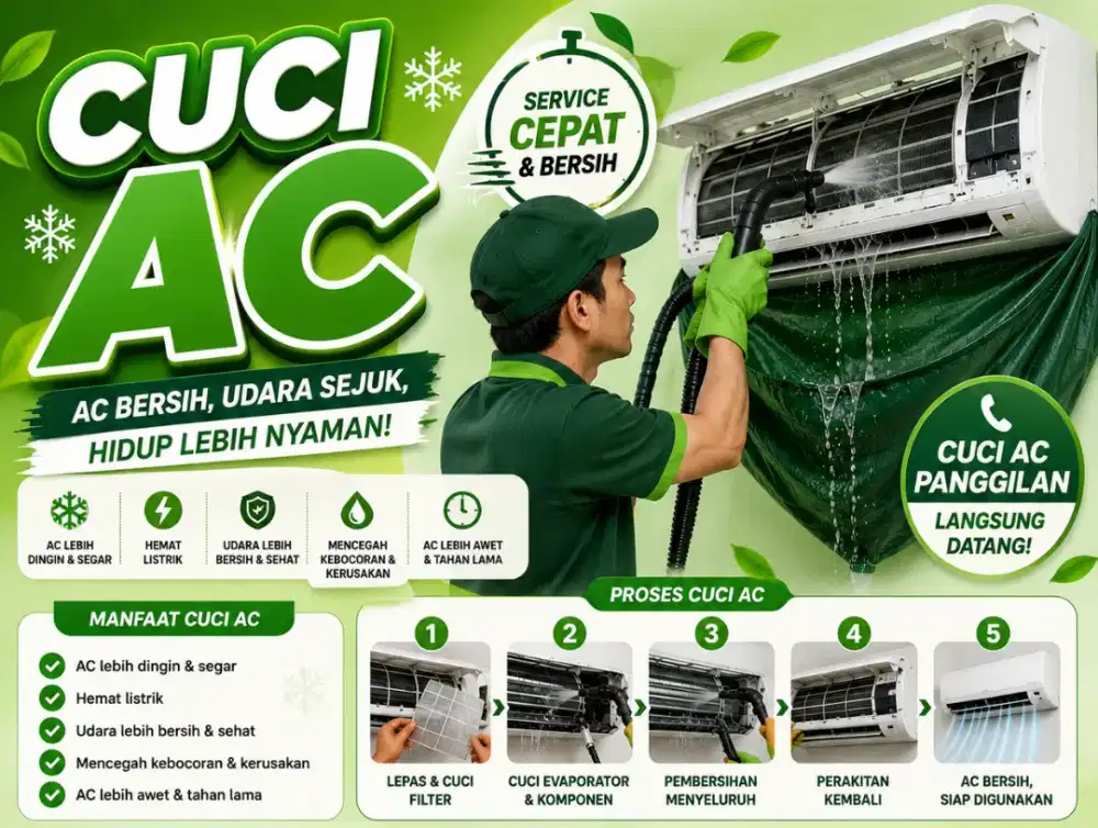 Jasa service AC kulkas softcase mesin cuci pompa air
