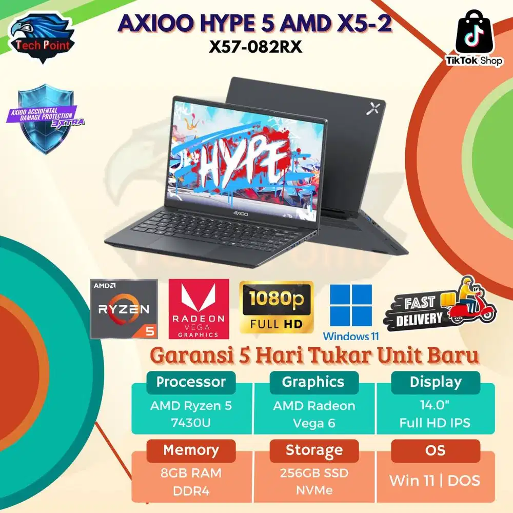 AXIOO HYPE 5 AMD X5-2 RYZEN 5 7430 8GB 256GB 14.0FHD IPS - W11