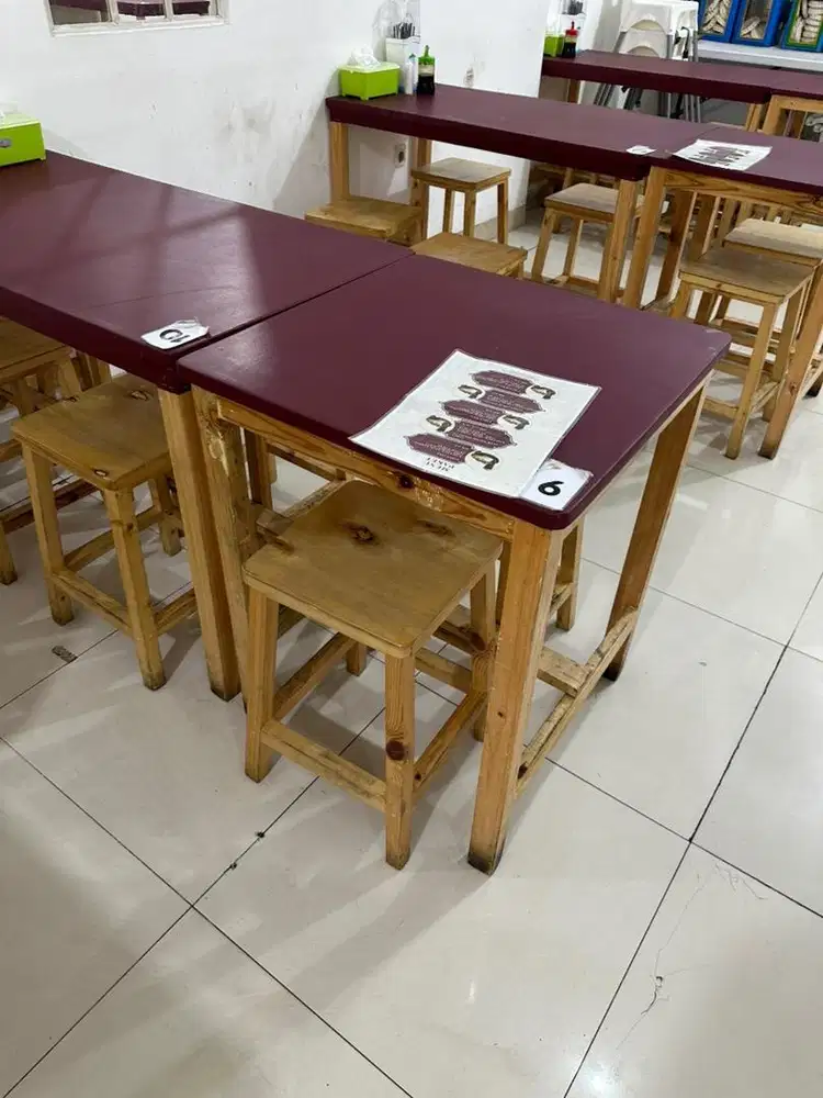 Meja kursi meja kasir kayu