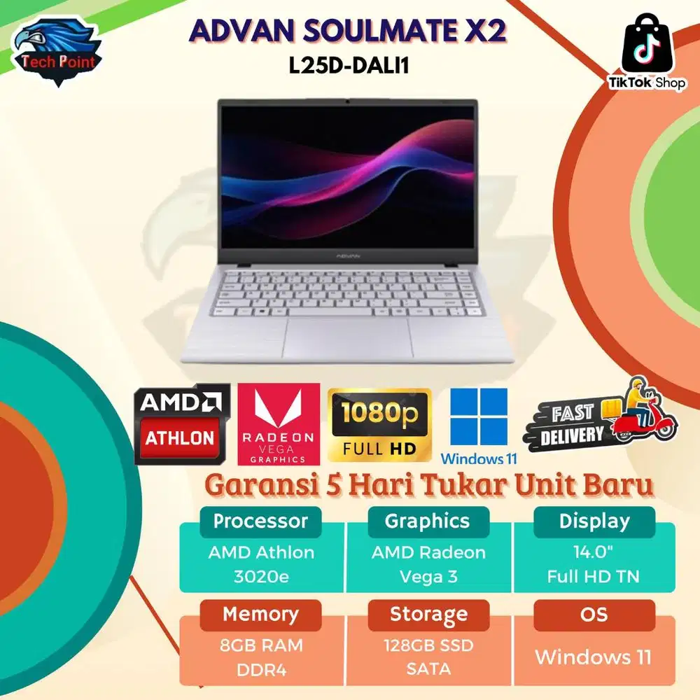 ADVAN SOULMATE X2 AMD 3020 8GB 128GB W11 14.0 IPS WHT / BLU
