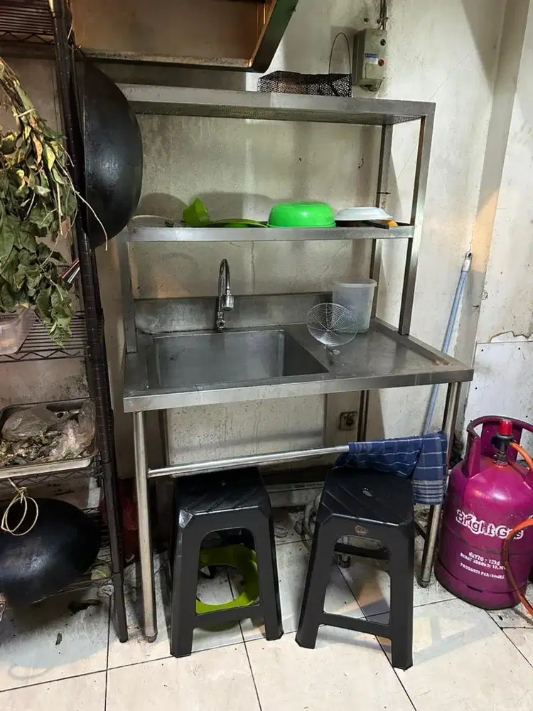 Sink upper dengan grease trap stainless