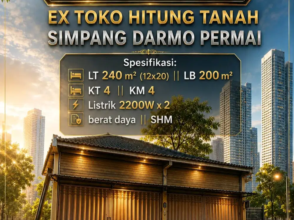 JUAL CEPAT EX TOKO SIMPANG DARMO PERMAI DKT PAKUWON LONTAR