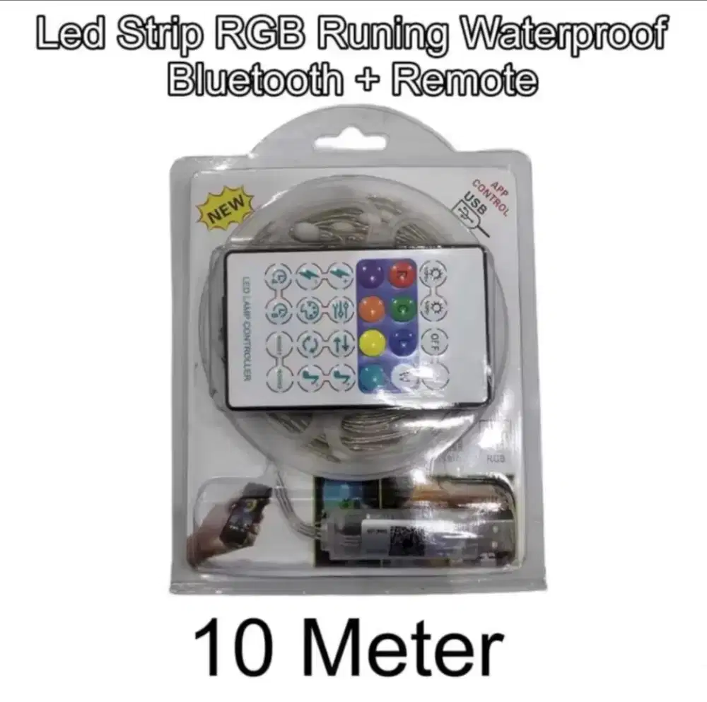 Lampu Strip Running Sensor Suara 10 Meter Lengkap Remote Siap Pakai