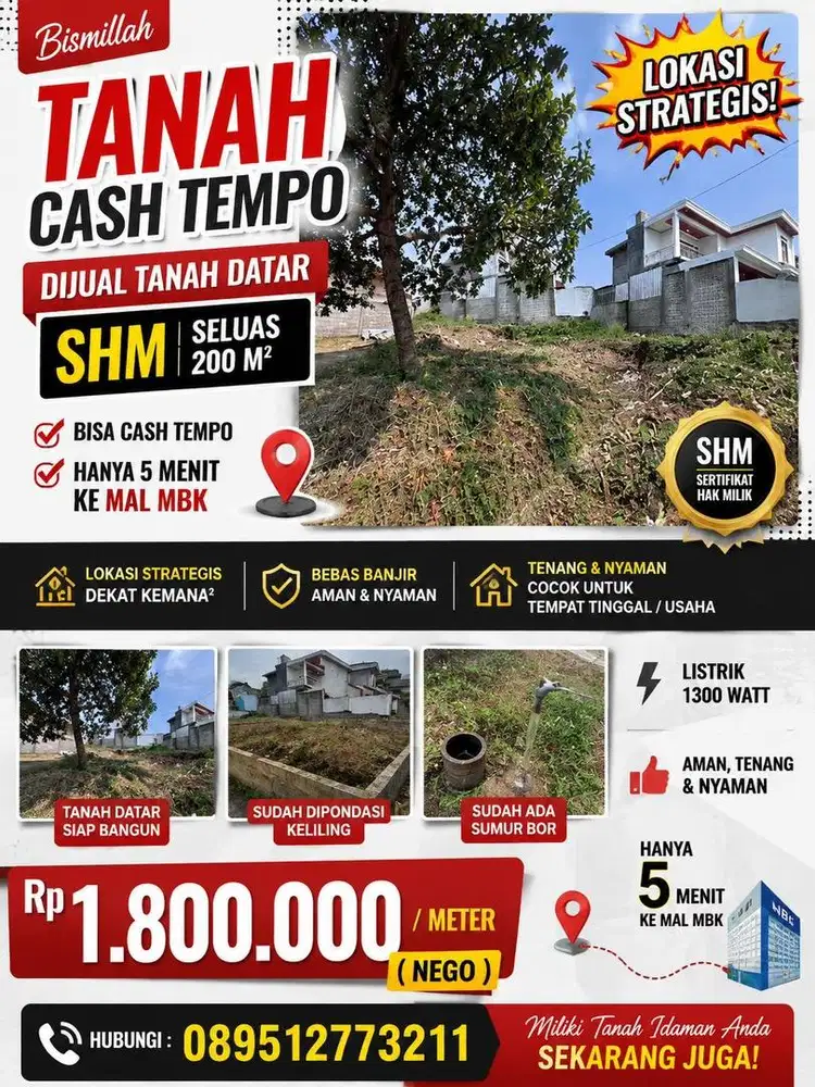 Dijual Tanah lokasi strategis di tengah Kota Bandar Lampung