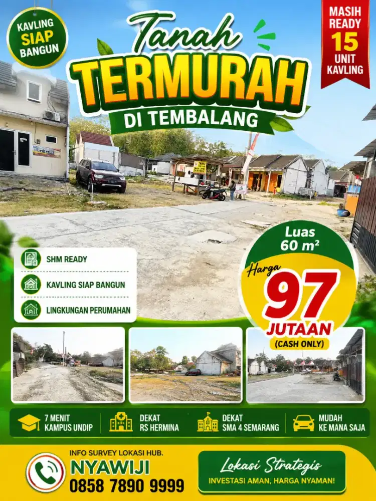 TANAH KAVLING PALING MURAH DI SEMARANG SHM READY SIAP BANGUN