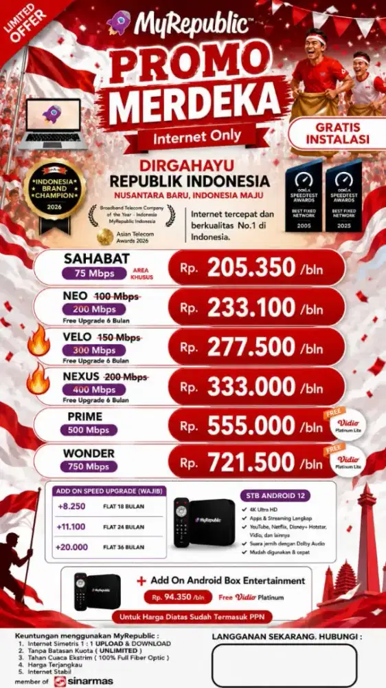 Jagakarsa Promo Internet Myrepublic wifi myrepublic