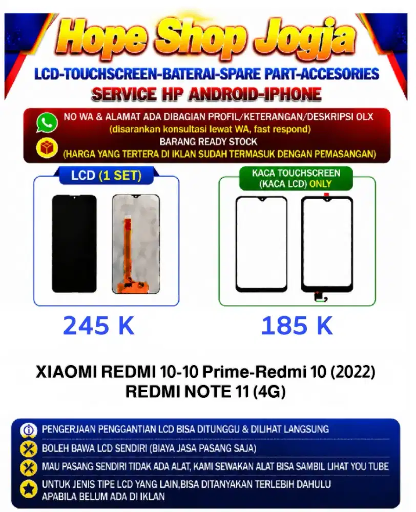 Baterai-Lcd XIAOMI REDMI Redmi 10 (2022)-REDMI NOTE 11 (4G)