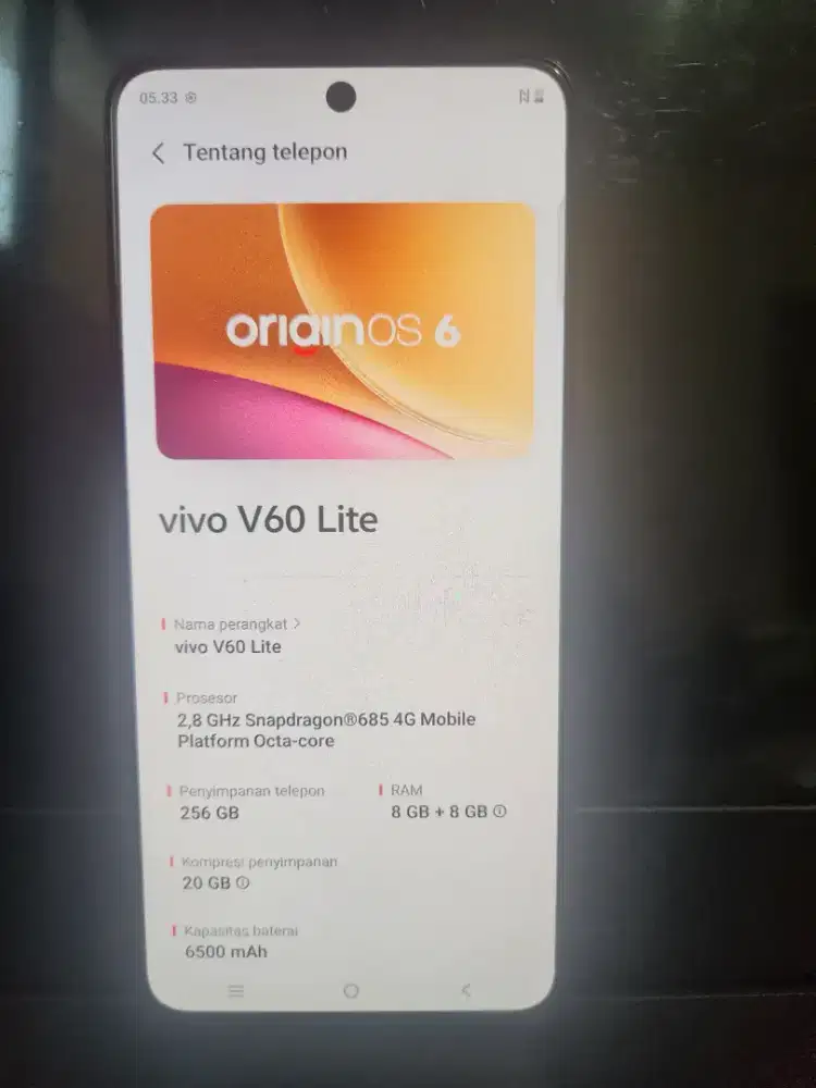 Vivo V60 Lite 8+8/256 + charger