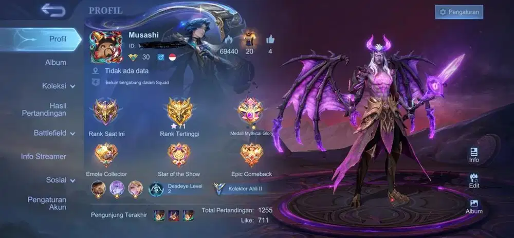 Jual akun Mobile Legends
