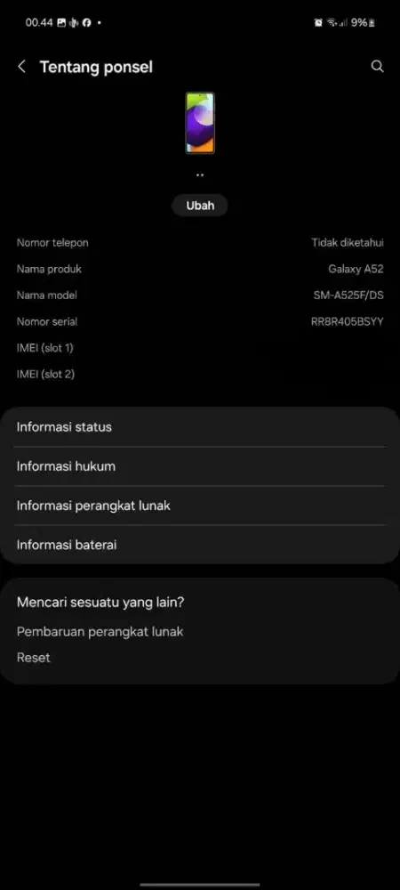 JUAL SAMSUNG A52 8/128 MIN LCD GHOST TOUCH