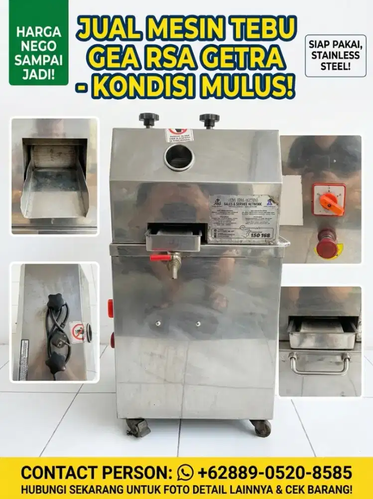 Mesin Peras Tebu Electric GEA / RSA GETRA Stainless – mesin OK