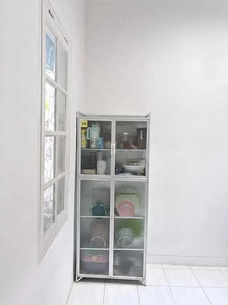 Lemari Dapur Serbaguna - Alumunium Kaca