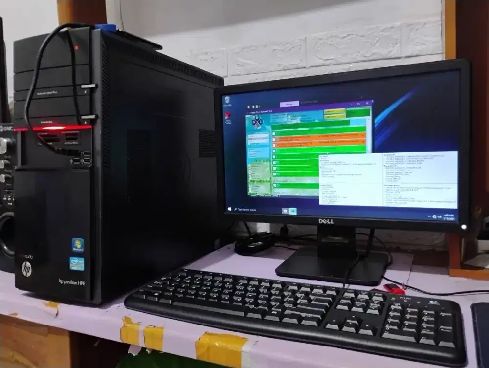Pc intel core i7 fullset / ram 8gb + monitor 19inch dell / HP