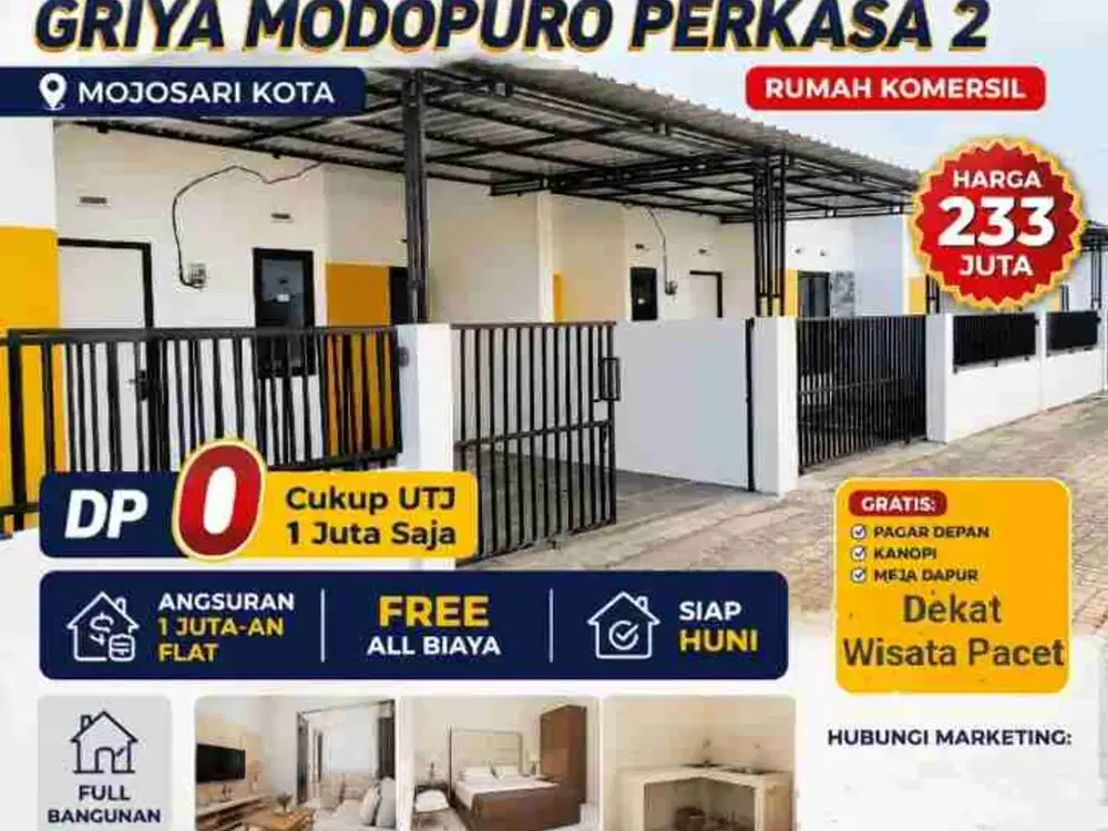 5 Unit Rumah Murah siap Huni di Griya Modopuro Perkasa 2, Mojosari Kota, Mojokerto