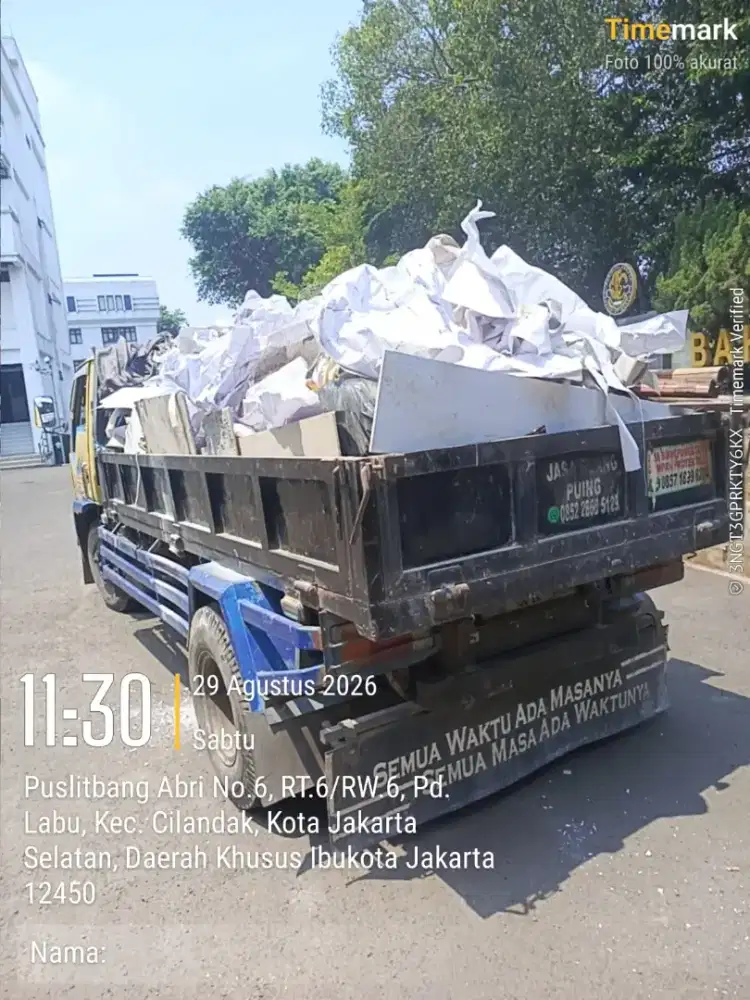Jasa buang puing dan angkutan sampah proyek