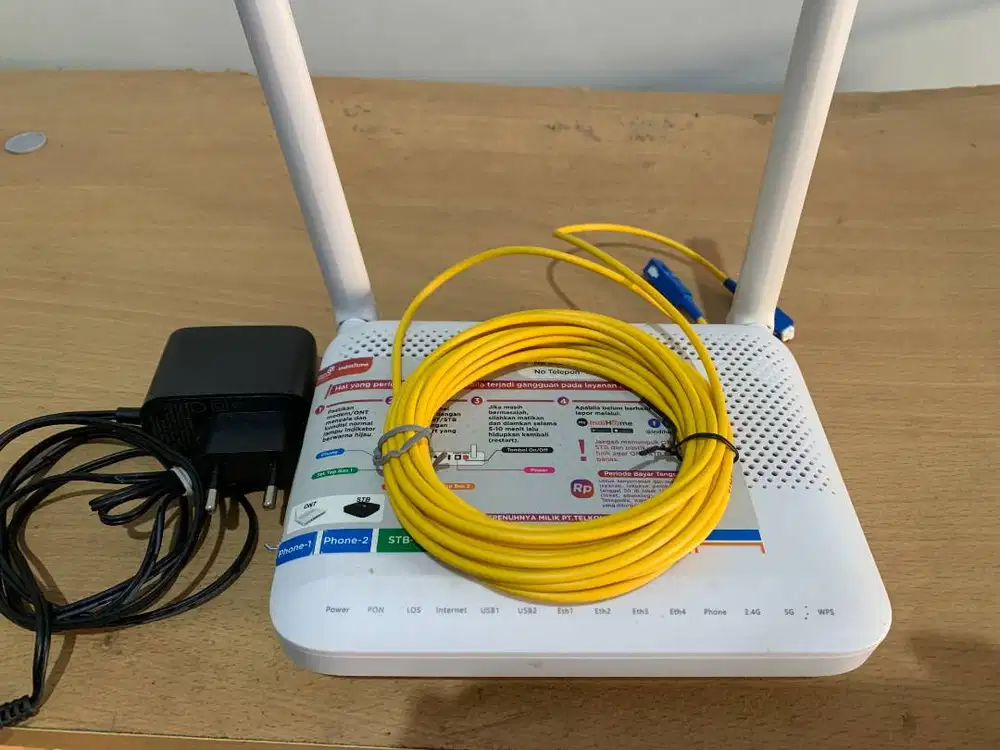 Router Bekas Indihome Dus dan Perkabelan Lengkap. Mulus dan Lancar