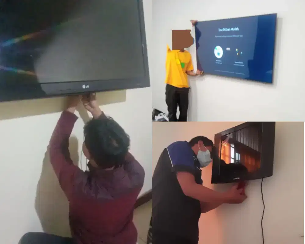 Braket plus pasang atau jasa pasang terima rapih breket bracket led tv