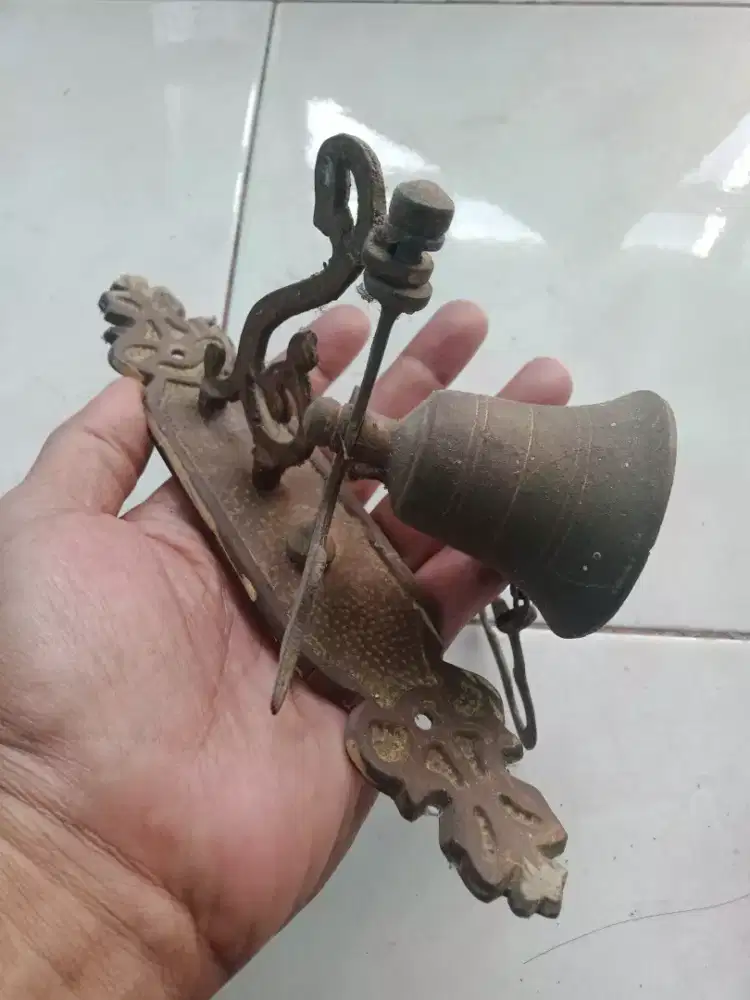 Bel lonceng manual, bahan kuningan, jadul, lawas