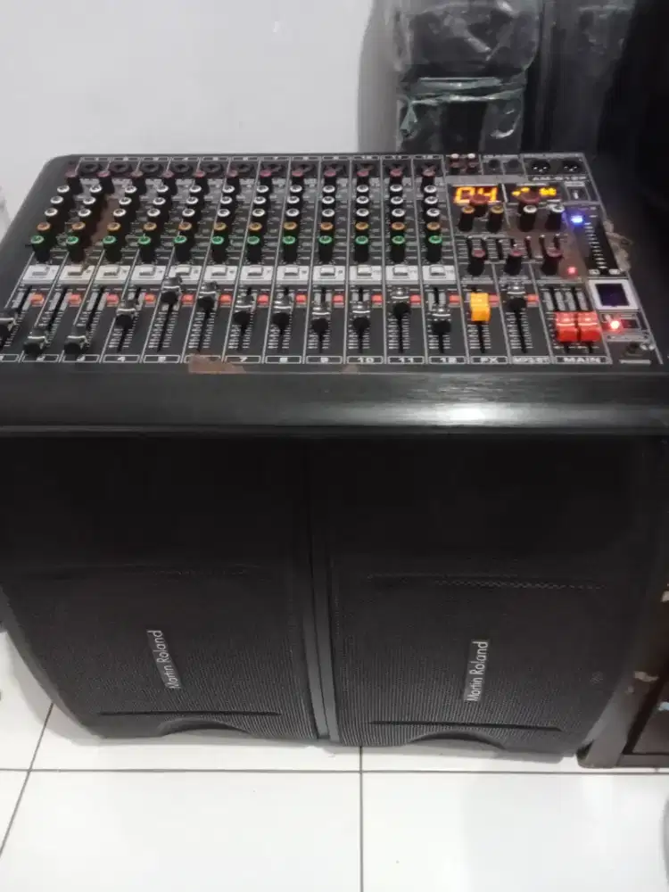 Power Mixer 12 channel AXL AUDION dan Speaker karaoke Martin Roland