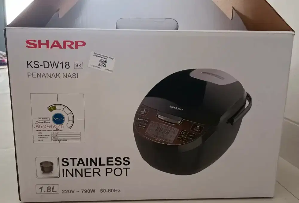 BNIB alias baru rice cooker Sharp KS-DW18 stainless pot lebih sehat