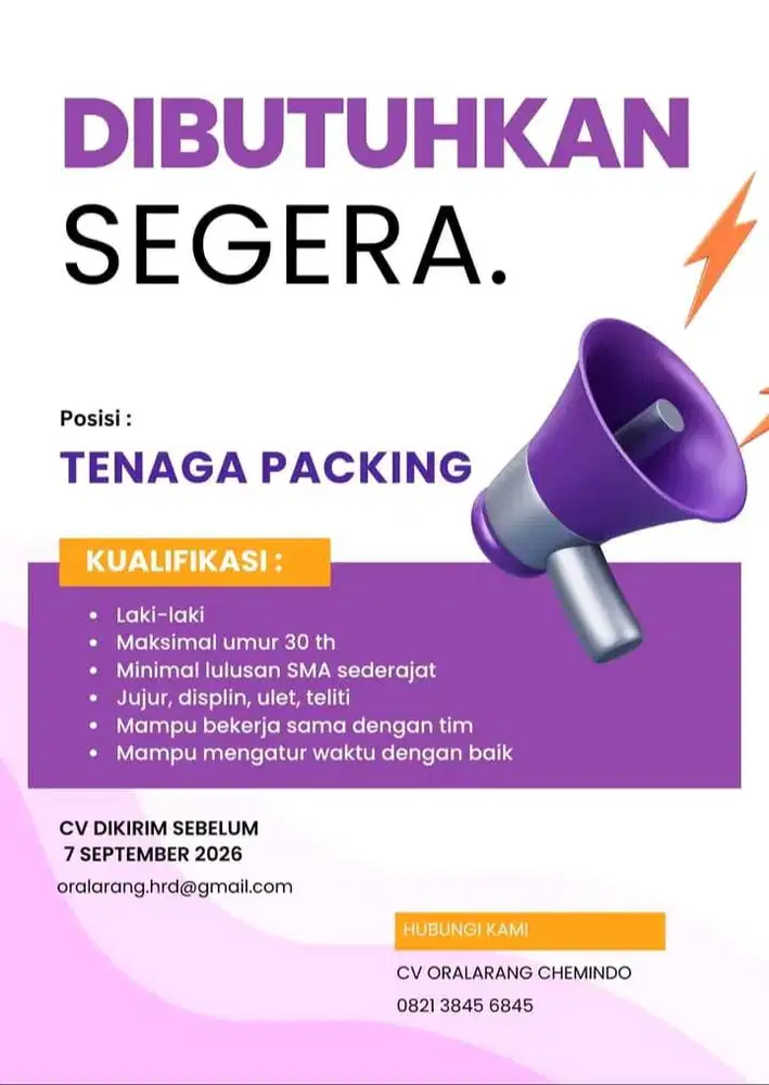 Lowongan Tenaga Packing
