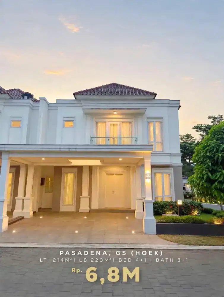 Rumah Hoek lokasi strategis di Cluster Pasadena Gading Serpong