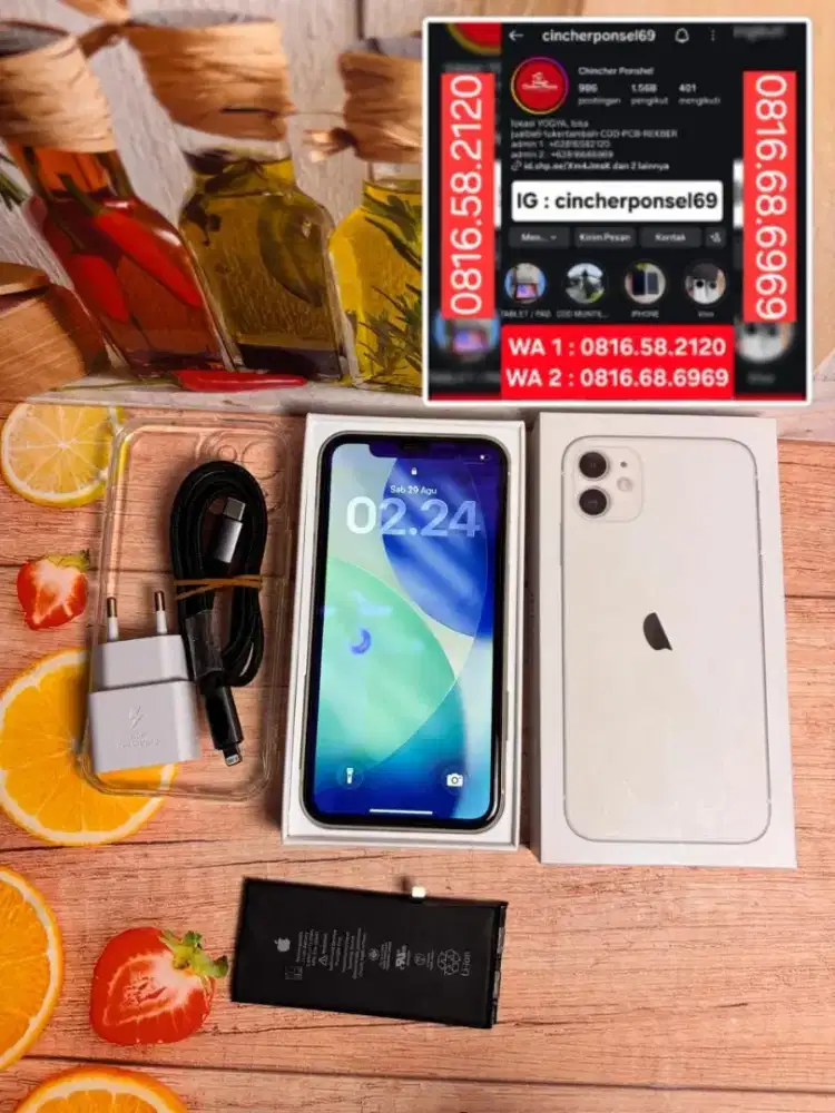 Jual hp iPhone 11 iBox BH 100% likenew istimewa