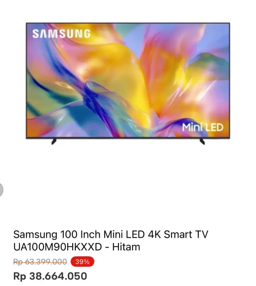 SAMSUNG 100 INCH MINI LED 4K SMART TV UA100M90HKXXD