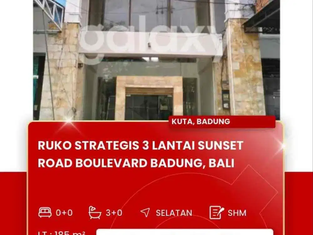DIJUAL RUKO STRATEGIS DAERAH SUNSET ROAD BADUNG BALI