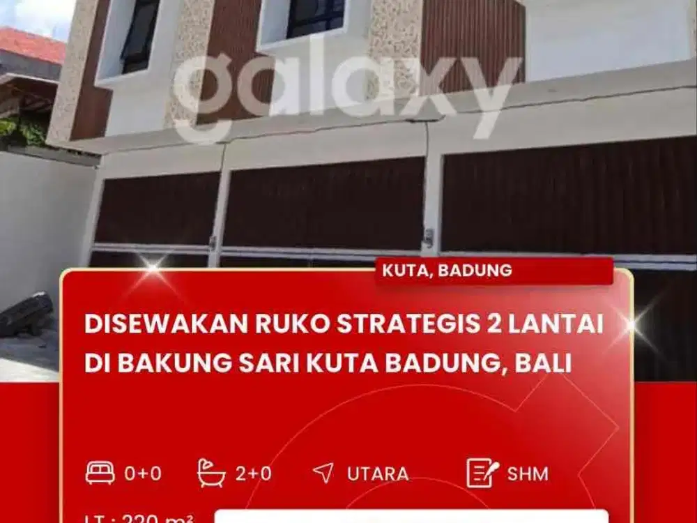 DISEWAKAN RUKO STRATEGIS DAERAH BADUNG BALI
