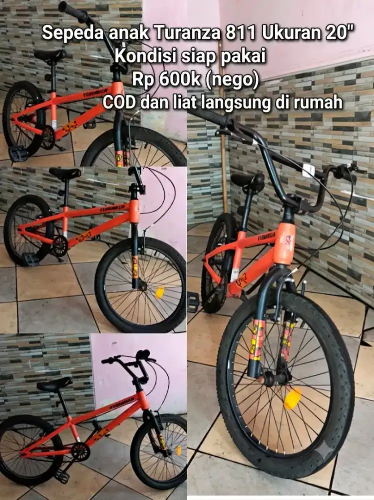 Sepeda BMX Turanza Ukuran 20 Inch Warna Oranye - Siap Pakai (Sidoarjo)