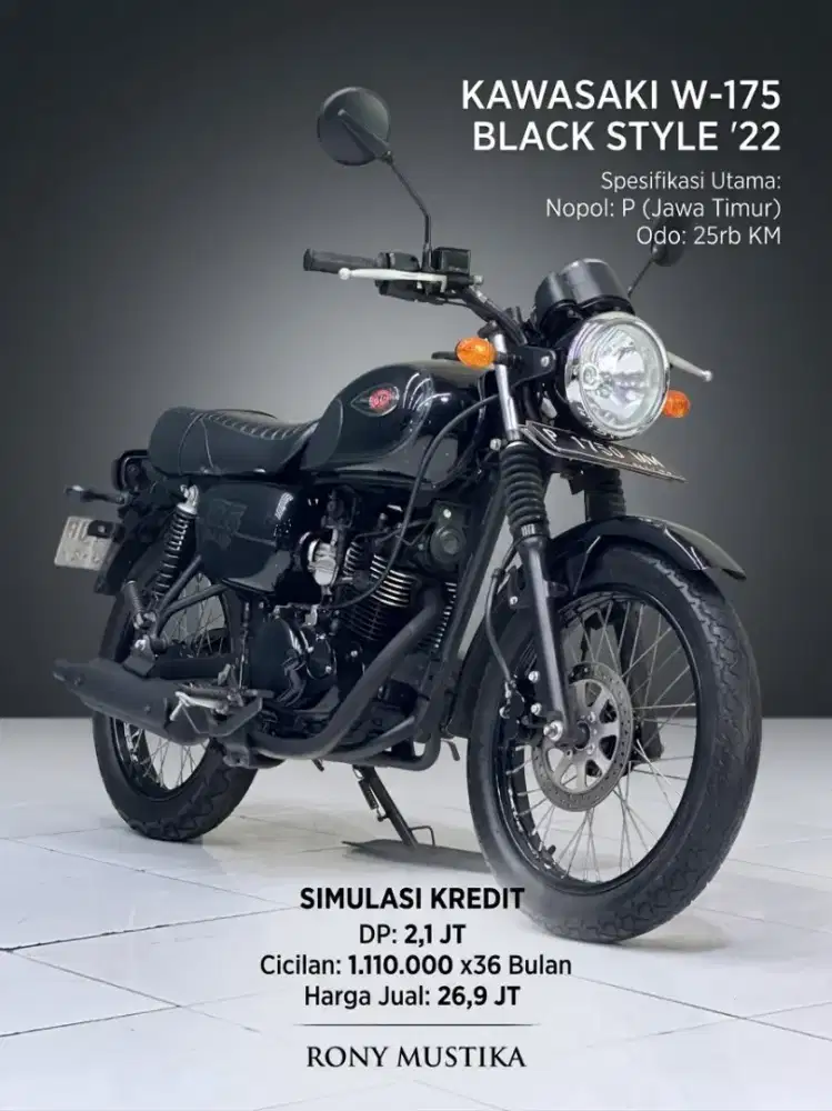 READY‼️ KAWASAKI W175 BLACK STYLE 2022 MULUS SIAP PAKAI