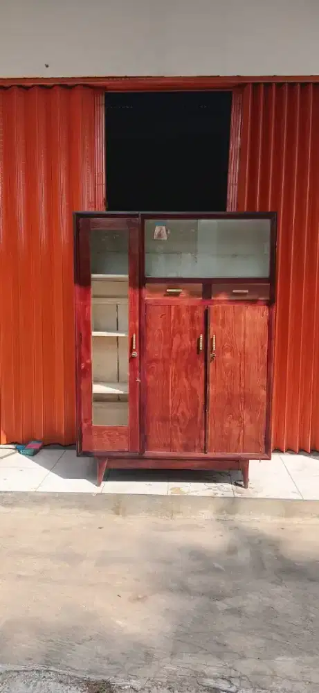 lemari kaki jengki pintu tiga vintage