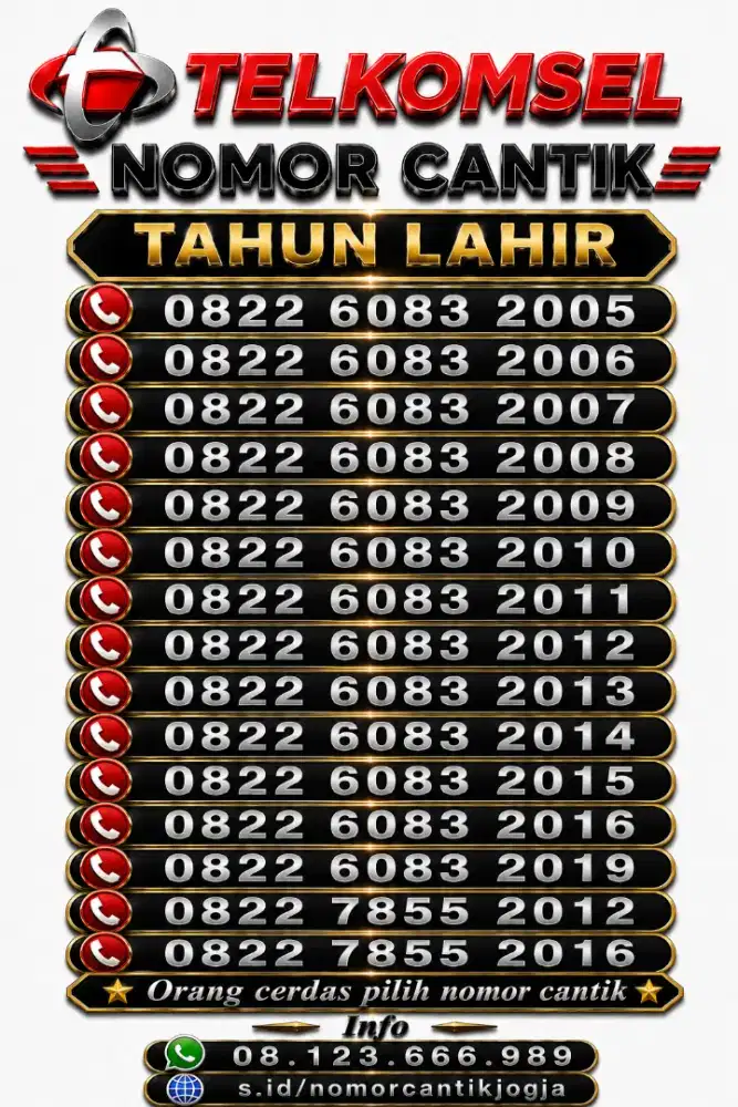 Nomor cantik telkomsel simpati as seri tahun lahir