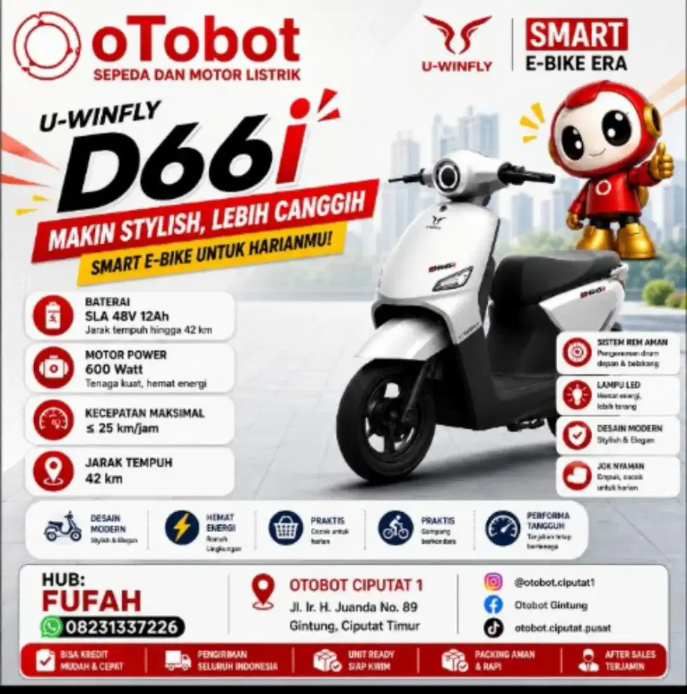 SEPEDA LISTRIK UWINFLY D66I
