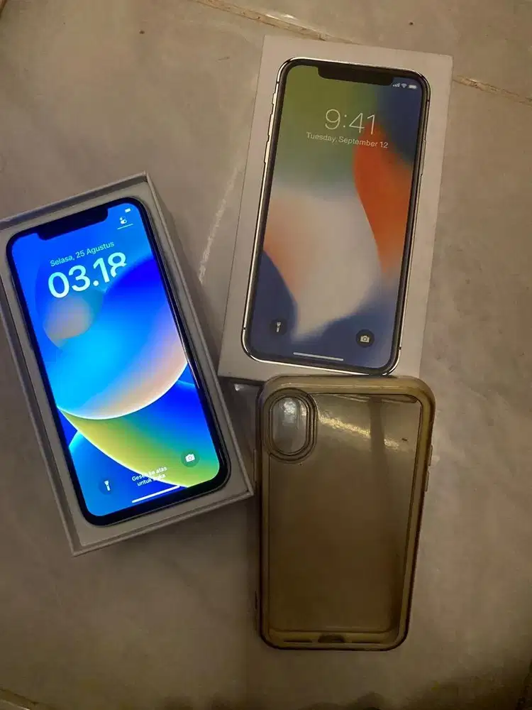 Iphone X 64Gb putih mulus kartu lancar imei lama
